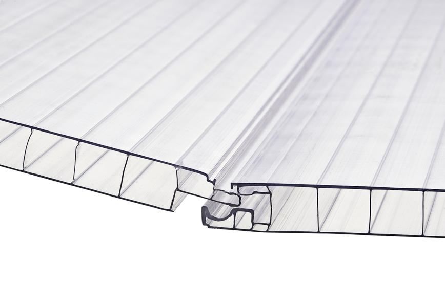 Click-Step, 16 mm, 2-lags, Polycarbonat termoplade, Klar, 221mm x 4000mm